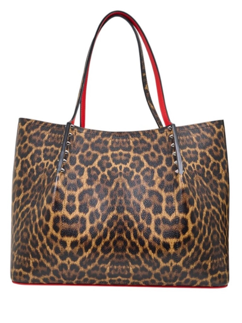 Christian Louboutin Leopard Print Tote with Red Trim